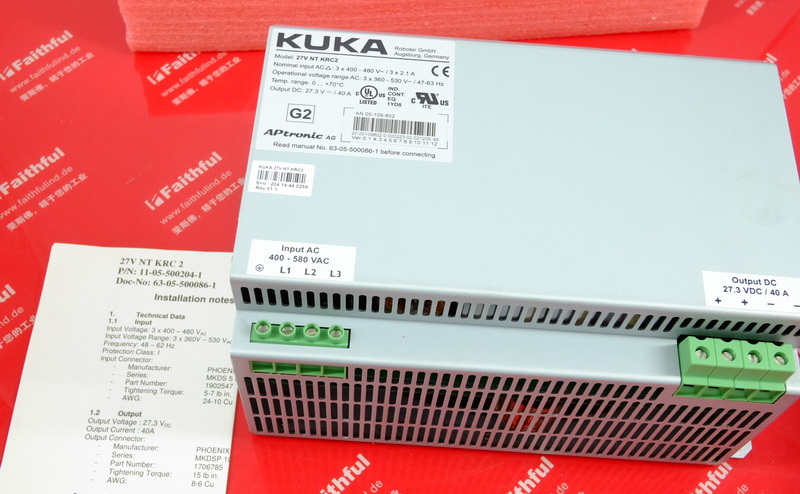 Kuka 00-109-802 库卡全新控制柜电源模块 APtronic 27V NT KRC2 00109802