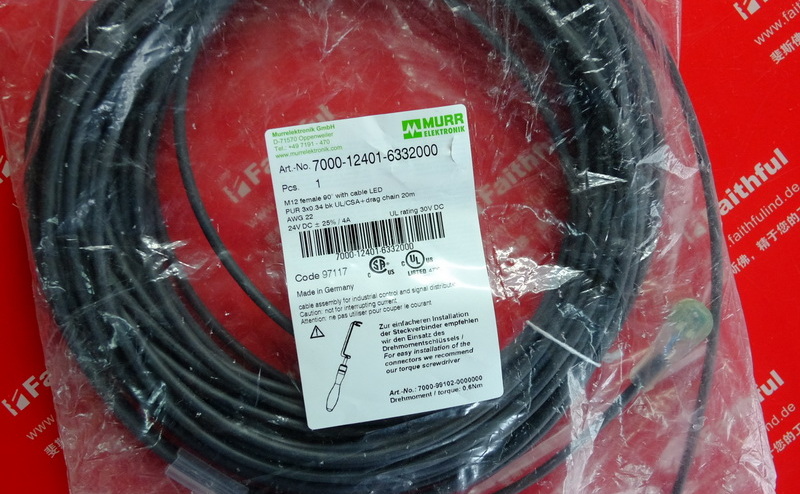 Murr-Elektronik 7000-12401-6332000 穆尔连接线 M12 3芯 20米 LED
